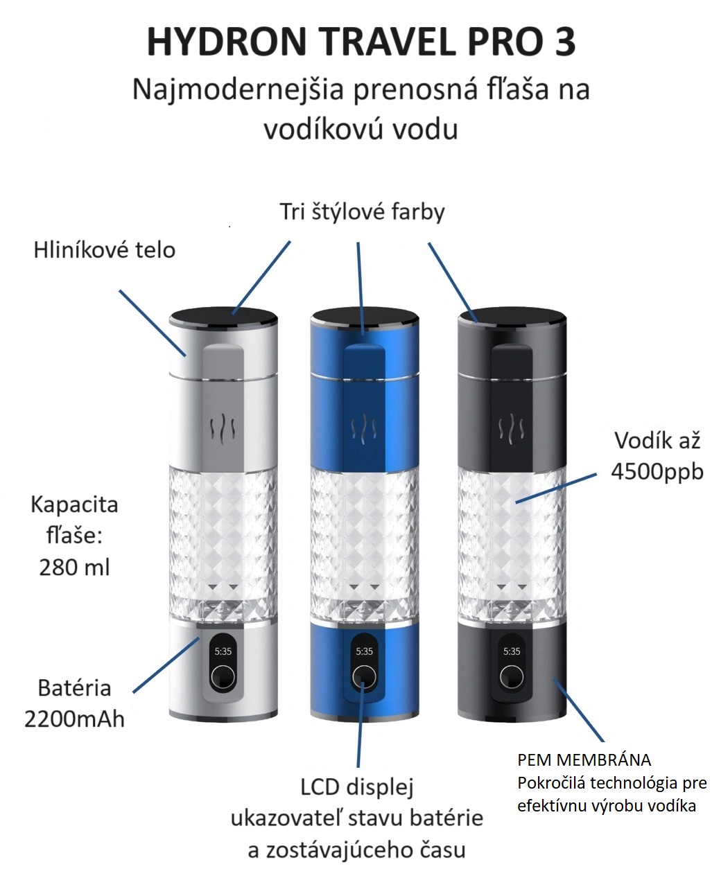 hydron travel pro 3 popis